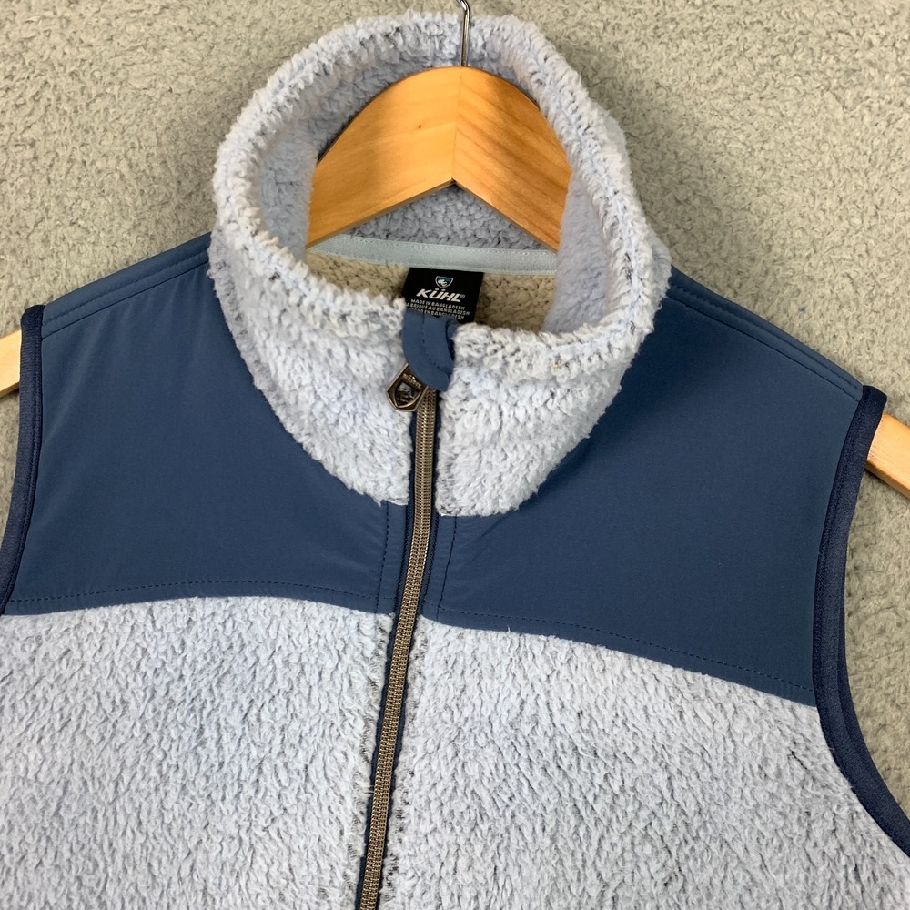 Kuhl Prism Vest Women's Small Glacier High Pile Fleece Stretch Zip Up Colorblock - Picture 2 of 15
